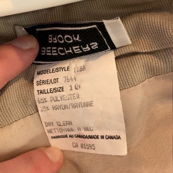 Beechers Brook beige short sleeve blazer & long button up skirt - size 10 - Picture 4 of 9